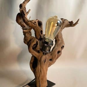 Lampe en bois pied de vigne 8