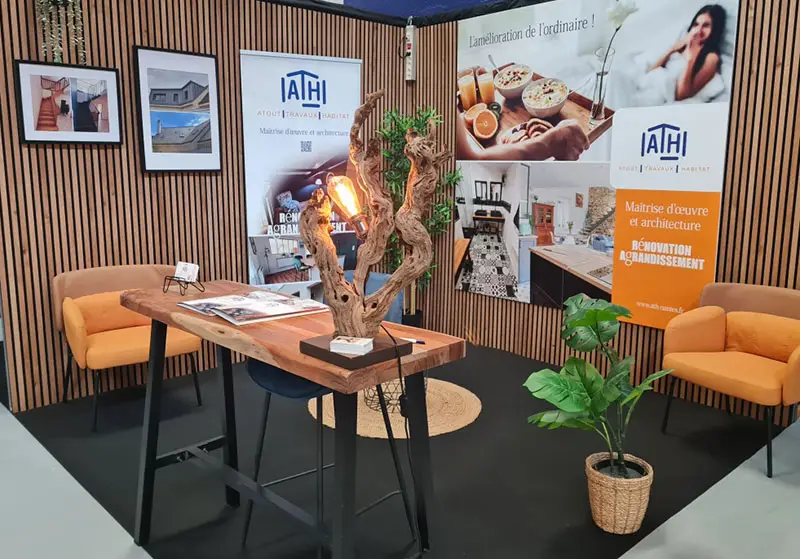 Lampe bois au salon de l'habitat à Nantes